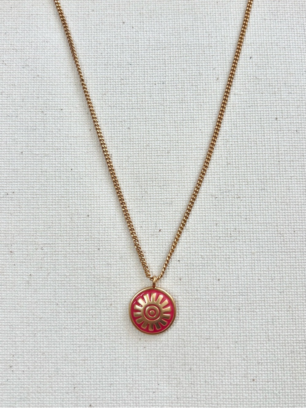 Julie Vos Soleil Solitaire Necklace in Coral